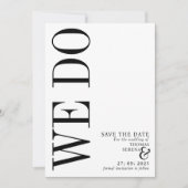 Wir machen Save the Date schwarz-weiße, feine Typo Einladung (Vorderseite)