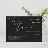 Wir machen Schwarz-Weiß-Hochzeit Einladung (Stehend Vorderseite)