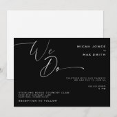 Wir machen Schwarz-Weiß-Hochzeit Einladung (Vorne/Hinten)