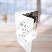 Wir machen Schwarz-weißes Foto QR Code Zeitmessung Dreifach Gefaltete Einladung