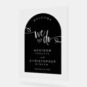 Wir machen Schwarz-weißes Script Moderne Hochzeit Acrylschild (Winkel)