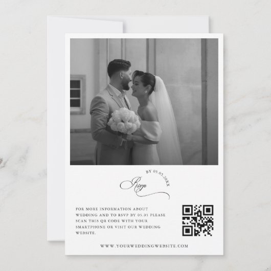 Wir machen Script 2 Fotos QR Code Lässig Hochzeit Einladung (Rückseite)