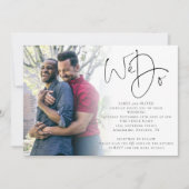 Wir machen Script Foto QR Code Gay Wedding Einladung (Vorderseite)