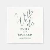 Wir machen Script Liebe Heart Emerald Green Weddin Serviette (Vorderseite)