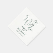 Wir machen Script Liebe Heart Emerald Green Weddin Serviette (Ecke)