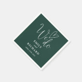 Wir machen Script Liebe Heart Emerald Green Weddin Serviette (Ecke)