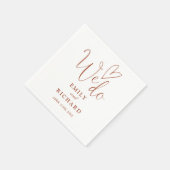 Wir machen Script-Liebe Herz Terracotta Wedding Serviette (Ecke)