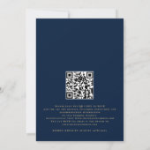 Wir machen Script QR Code Navy Blue Hochzeit Einladung (Rückseite)