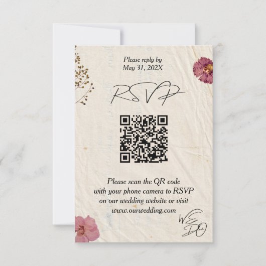 WIR MACHEN Shabby Chic Hochzeiten von Blume RSVP Karte (Vorderseite)
