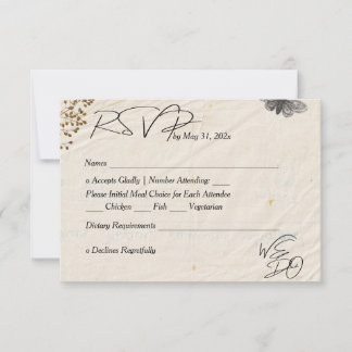WIR MACHEN Shabby Chic Hochzeiten von Blume RSVP Karte