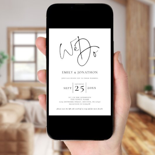 Wir machen Skript Foto Overlay QR Schwarz-weiß Hoc Einladung