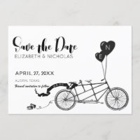 Wir machen Tandem-Fahrrad-Foto Save the Date