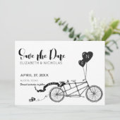 Wir machen Tandem-Fahrrad-Foto Save the Date (Stehend Vorderseite)