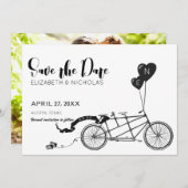 Wir machen Tandem-Fahrrad-Foto Save the Date (Vorne/Hinten)
