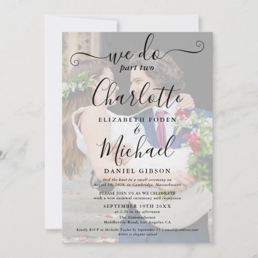 Wir machen Teil zwei Hochzeit 2 Foto Sequel Script Einladung (Vorderseite)