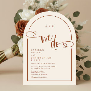 Wir machen Terracotta Moderne SkriptWedding Einladung