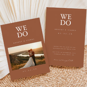 Wir machen Terracotta Modernes Minimalistisches Fo Einladung