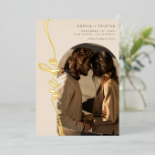 Wir machen Vertikales Boho Arch Beige Foto Save th Folieneinladung (Stehend vorne)