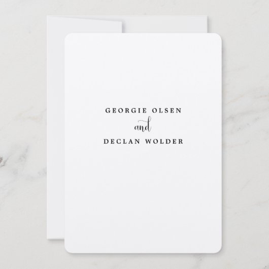 Wir machen Vintage kalligraphische Hochzeiten Einladung (Rückseite)