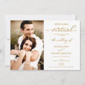 Wir machen virtuelles Social Wedding Foto Einladung (Vorderseite)