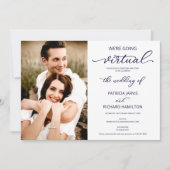 Wir machen virtuelles Social Wedding Foto Einladung (Vorderseite)