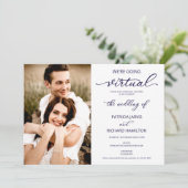 Wir machen virtuelles Social Wedding Foto Einladung (Stehend Vorderseite)