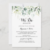 Wir machen wieder Aquarell Eukalyptus Vow Erneueru Einladung (Vorderseite)