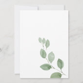 Wir machen wieder grünes Vergnügen Eukalyptus Vow Einladung (Rückseite)