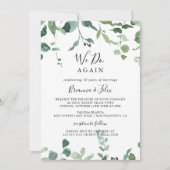 Wir machen wieder Script Green Foliage Vow Erneuer Einladung (Vorderseite)