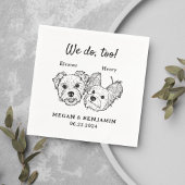 Wir machen zu 2 Hunde gegenüber Hochzeitscocktail Serviette