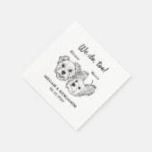 Wir machen zu 2 Hunde gegenüber Hochzeitscocktail Serviette (Ecke)
