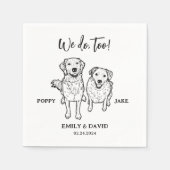 Wir machen zu Golden Retriever Sketch Dog Wedding Serviette (Vorderseite)