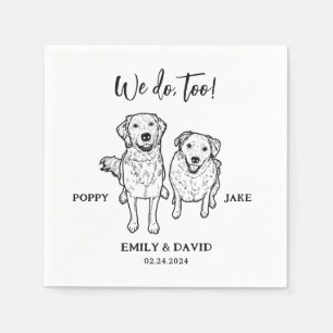 Wir machen zu Golden Retriever Sketch Dog Wedding Serviette