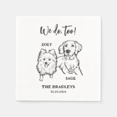 Wir machen zu Spitz Golden Retriever Hunde Hochzei Serviette (Vorderseite)