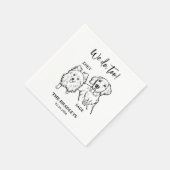 Wir machen zu Spitz Golden Retriever Hunde Hochzei Serviette (Ecke)