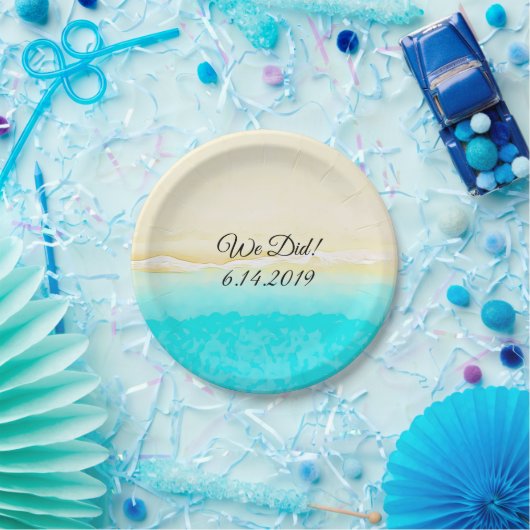 Wir machten Ocean Shore Aquamarinen Wasser hübsche Pappteller (Party)