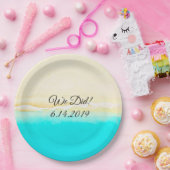 Wir machten Ocean Shore Aquamarinen Wasser hübsche Pappteller (Party)