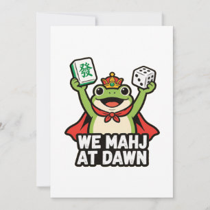 Wir mahj nach unten Lustiger Frosch Amphibie Chine Einladung