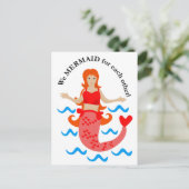 Wir Meerjungfrauen füreinander Postkarte (Stehend Vorderseite)