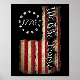 Wir Menschen 1776 Shirt amerikanische Flagge 4. Ju Poster
