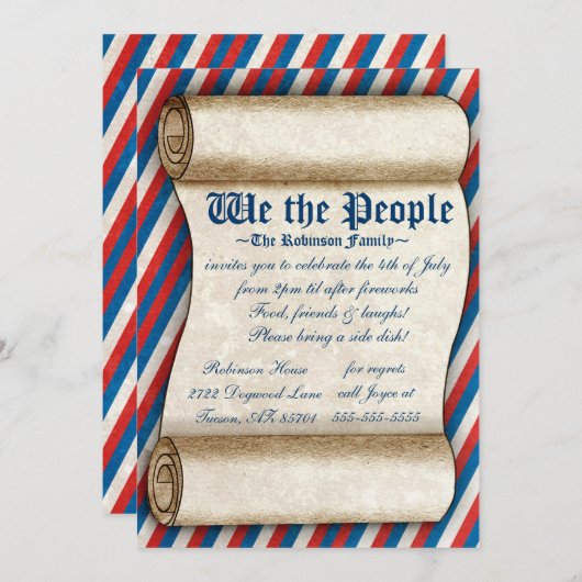 Wir Menschen am 4. Juli Party Einladungen (Vorne/Hinten)