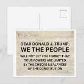 Wir Menschen begrenzen Trumps Power Postkarte (Vorne/Hinten)