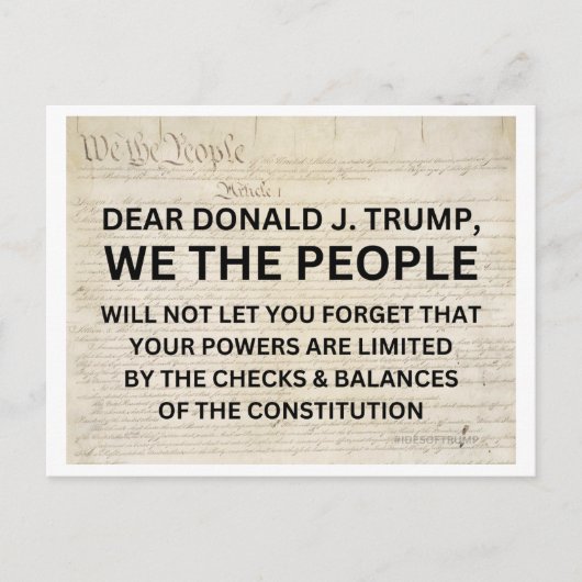 Wir Menschen begrenzen Trumps Power Postkarte (Vorderseite)