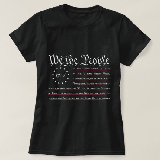 Wir Menschen, Betsy Ross Flag, Präambel der Co T-Shirt (Design vorne)