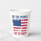 Wir Menschen Funny USA Flag 4. Juli Party Pappbecher (Vorderseite)