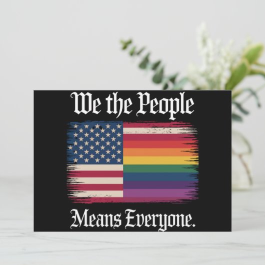 Wir Menschen meinen, dass alle USA gleichberechtig Einladung (Stehend Vorderseite)