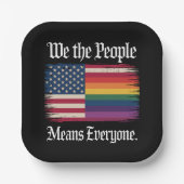 Wir Menschen meinen, dass alle USA gleichberechtig Pappteller (Vorderseite)