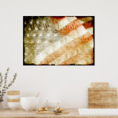 Wir Menschen mit amerikanischem Flaggenplakat Poster (Küche)