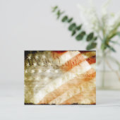 Wir Menschen mit amerikanischer Flagge Postkarte (Stehend Vorderseite)