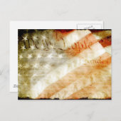Wir Menschen mit amerikanischer Flagge Postkarte (Vorne/Hinten)